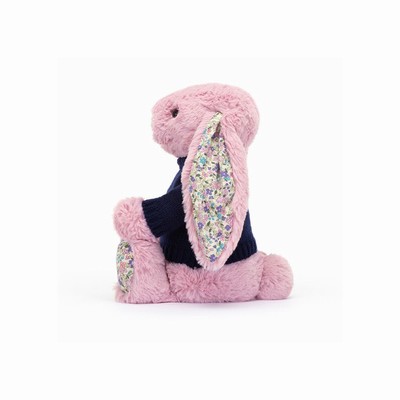 Jellycat Blossom Tulip Bunny with Navy Jumper UK | 57968GBTL